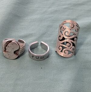 Silver Statement Rings Set
